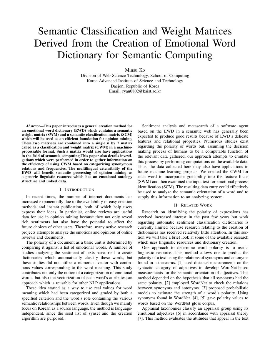 Korean Emotional Word Dictionary research preview